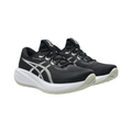 ASICS Women’s Gel-Cumulus 28 in Black/White side view showcasing the engineered mesh upper, FF BLAST™ MAX cushioning, PureGEL™ technology, high-cushion neutral running shoe design, FLUIDRIDE™ outsole, and AHAR™ LO heel rubber built for smooth transitions, everyday running, and walking comfort.