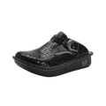 Side view of the Women’s Alegria Classic in Score, showcasing the premium leather upper, adjustable buckle strap, and signature Alegria removable footbed.