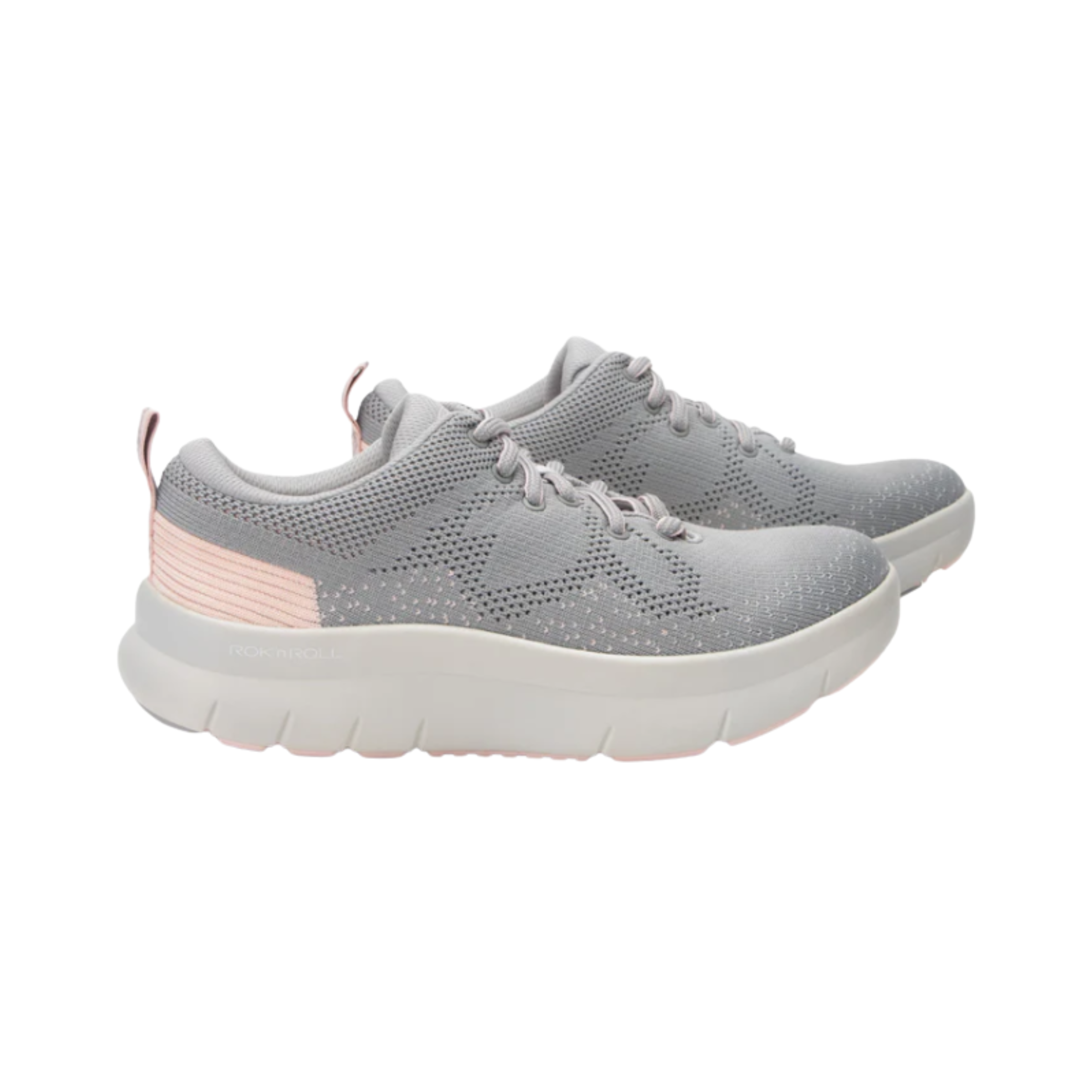 Alegria Women’s Roll On Lace-Up Sneaker in Sunset Snow side view showcasing the colorful Dream Knit™ upper, adjustable lace-up design, lightweight athletic silhouette, mild rocker outsole, and supportive comfort features designed for all-day walking and standing.