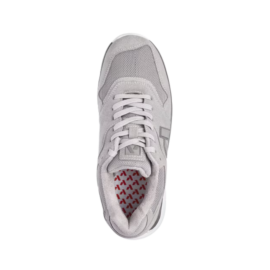 Anodyne Men’s #50 Sport Trainer in Grey top view showcasing the breathable mesh upper, adjustable lace-up system, extra-depth interior, seamless padded lining, and removable insole system designed to accommodate custom orthotics and diabetic foot care needs.