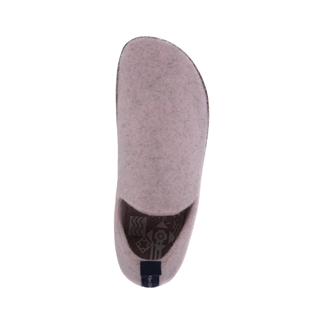 Top view of the Asportuguesas Women’s City Slip-On Shoe in Marble Pink, showing the slip-on opening, elastic goring, and removable cushioned insole for all-day comfort.