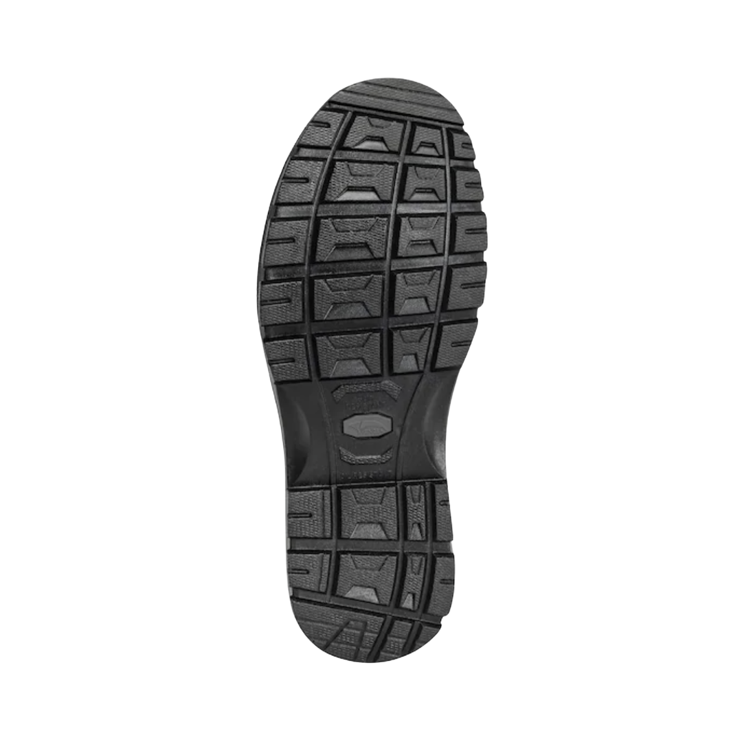 Bottom outsole view of the Avenger Women’s Foundation 6" Carbon Toe Boot in Brown featuring the durable slip- and oil-resistant rubber outsole engineered for dependable traction and stability on challenging surfaces while supporting conditions such as plantar fasciitis, flat feet, overpronation, heel spurs, metatarsalgia, forefoot pain, ankle discomfort, and general foot fatigue.