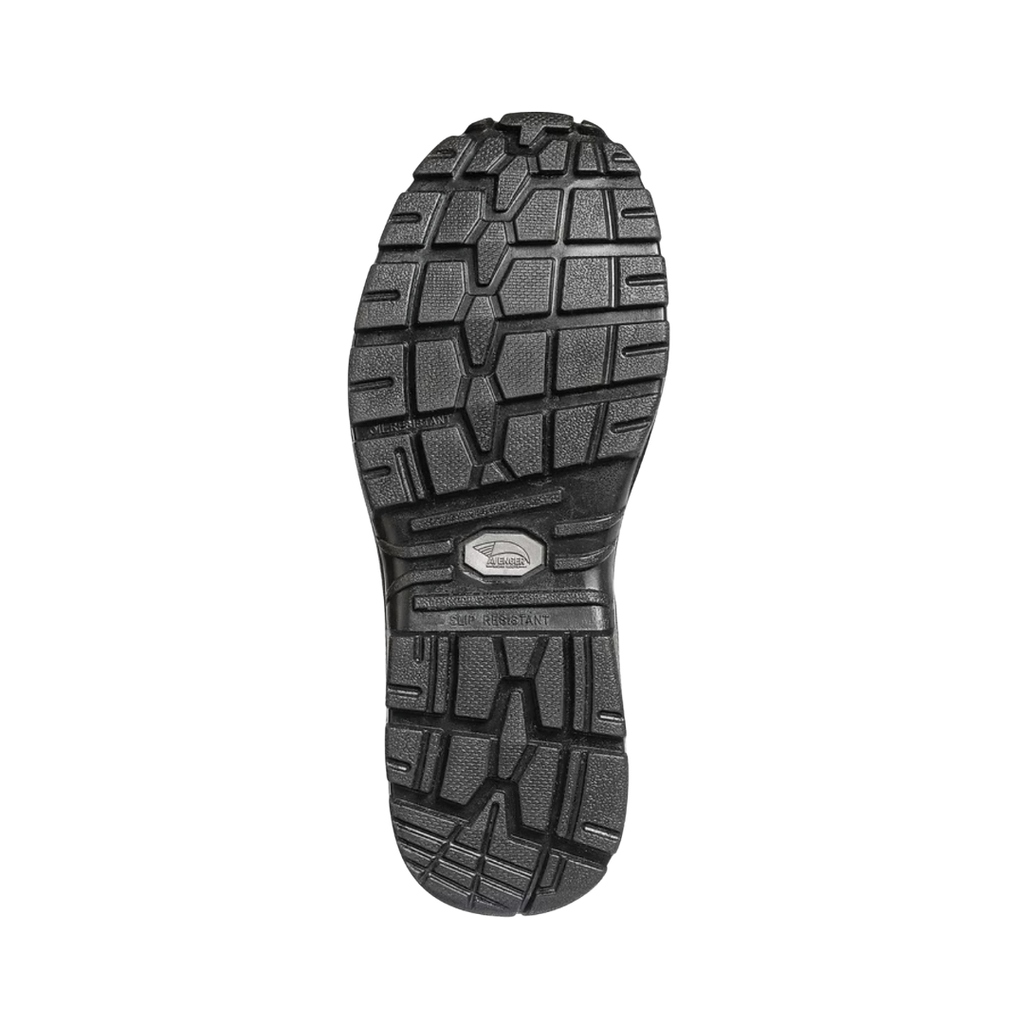Bottom outsole view of the Avenger Men’s Framer 6" Waterproof Composite Toe Boot in Brown featuring the durable work boot outsole designed for reliable traction, flexibility, and stability on demanding job sites while supporting conditions such as plantar fasciitis, heel pain, arch discomfort, metatarsalgia, ankle fatigue, joint stress, and general foot fatigue.