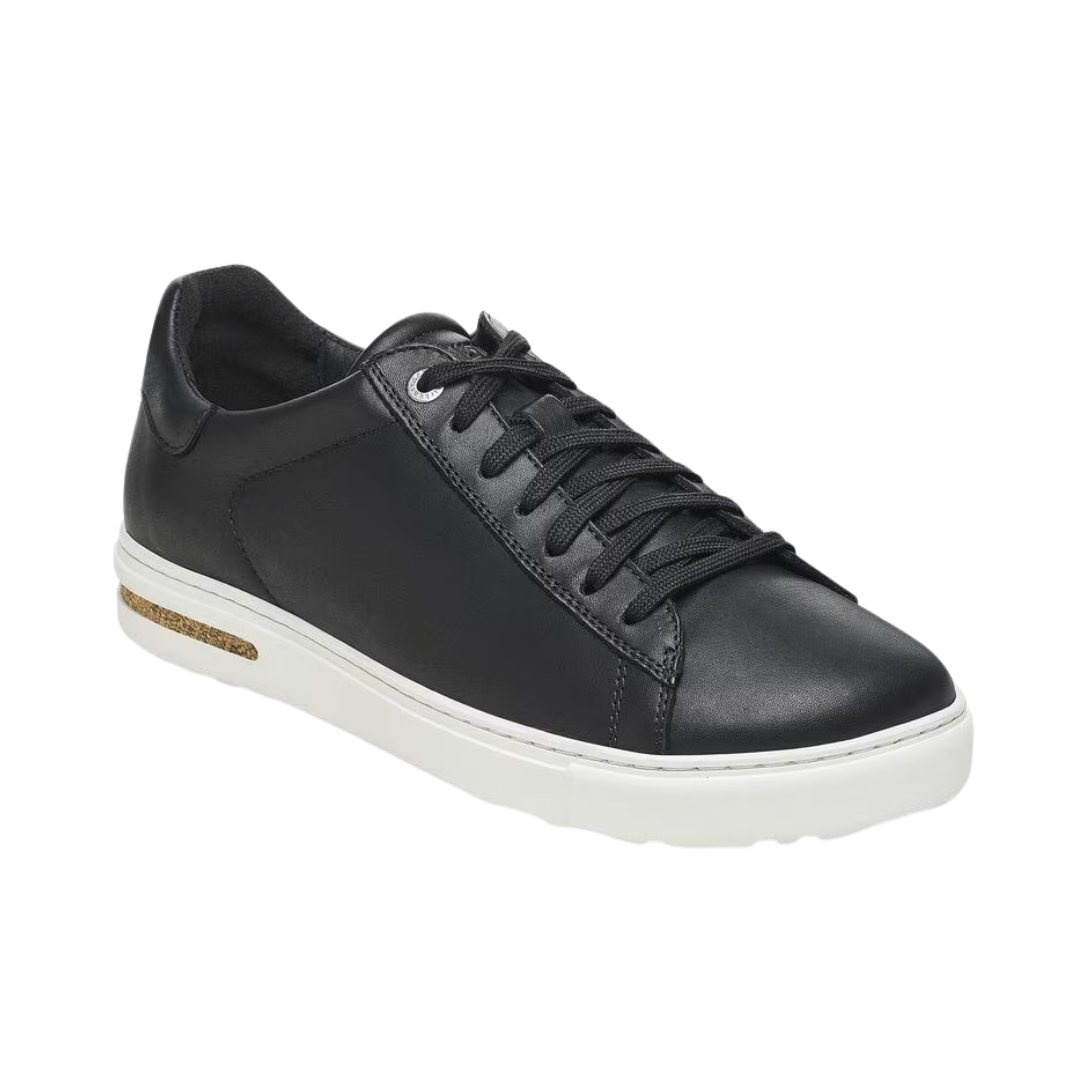 Birkenstock Women’s Bend Low in Black Leather featuring a genuine smooth leather upper, classic lace-up design, removable anatomically shaped cork-latex footbed, padded collar and tongue, and durable rubber outsole designed for everyday comfort, stability, and timeless style.