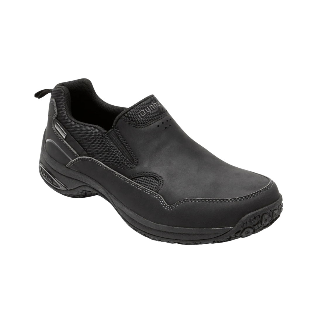 Men's Cloud Plus Waterproof Slip-On - Black Leather (D Width)