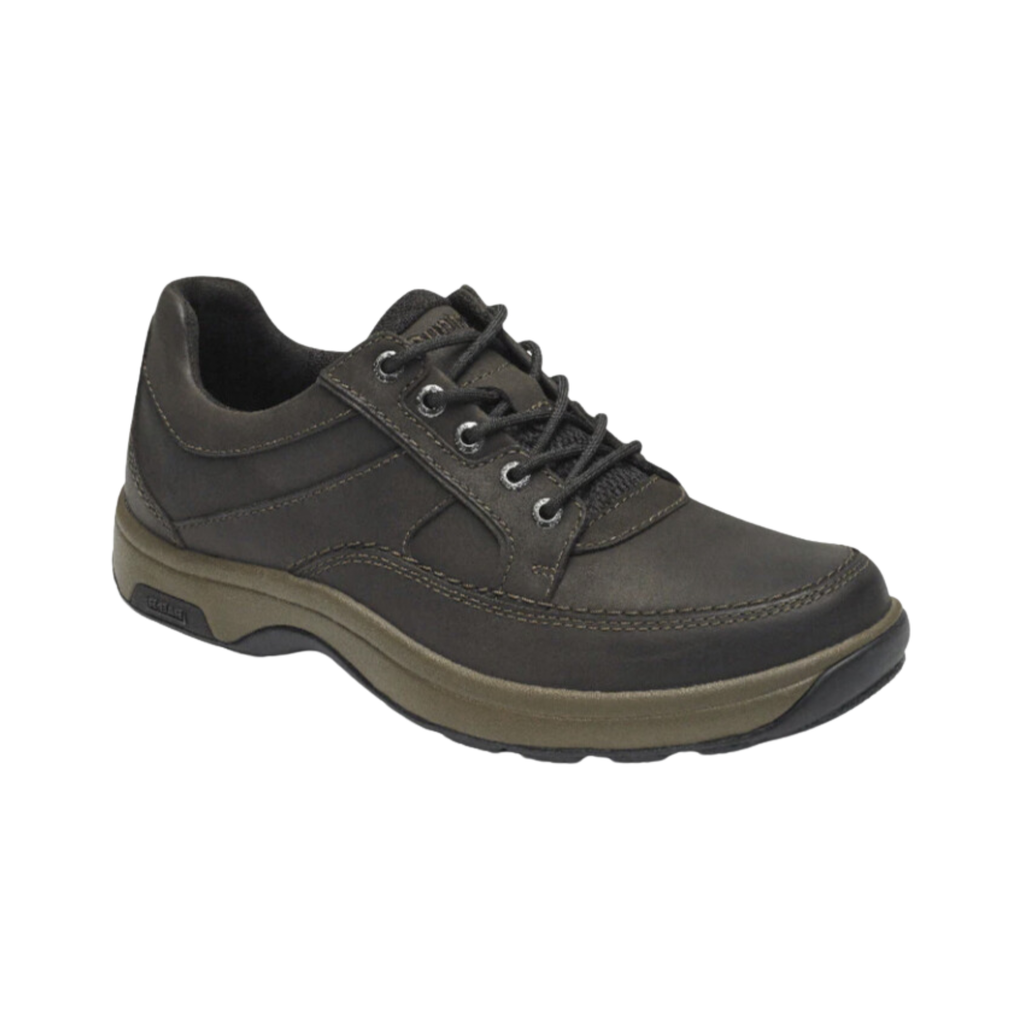 Dunham Men’s Midland Waterproof Oxford in Brown Nubuck featuring a premium nubuck leather upper, sealed waterproof construction, classic oxford silhouette, R-Bar® Stability Technology, removable EVA and memory foam footbed, nylon shank, lightweight EVA midsole, and slip-resistant rubber outsole designed for all-weather comfort and dependable support.