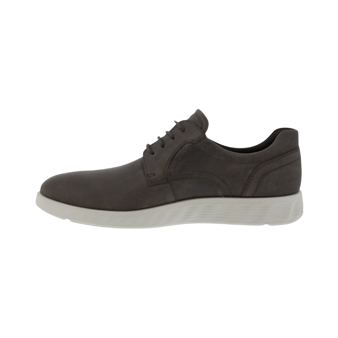 ECCO S Lite Hybrid Derby in Coffee featuring a premium suede upper, classic Derby silhouette, FLUIDFORM™ Direct Comfort Technology, ultra-light PU outsole, textile lining, lace-up closure, and removable orthotic-friendly footbed designed to combine refined style with lightweight comfort.