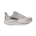 Side view of the HOKA Men’s Clifton 10 in Putty/Grout, showcasing the lightweight jacquard knit upper, plush CMEVA midsole cushioning, and smooth MetaRocker™ geometry for a soft, efficient ride.