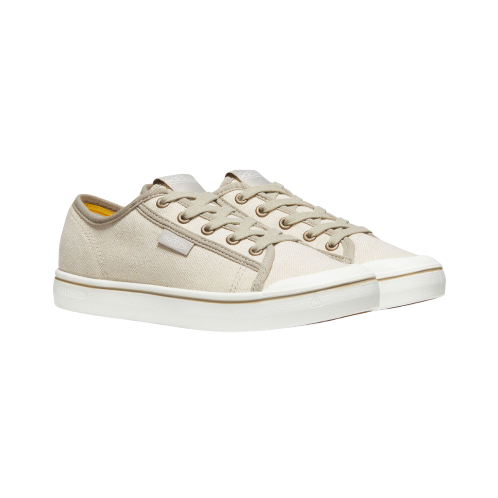KEEN Women's Elsa V Sneaker in Natural Canvas/Star White featuring a breathable canvas upper, classic lace-up design, and non-marking rubber outsole.