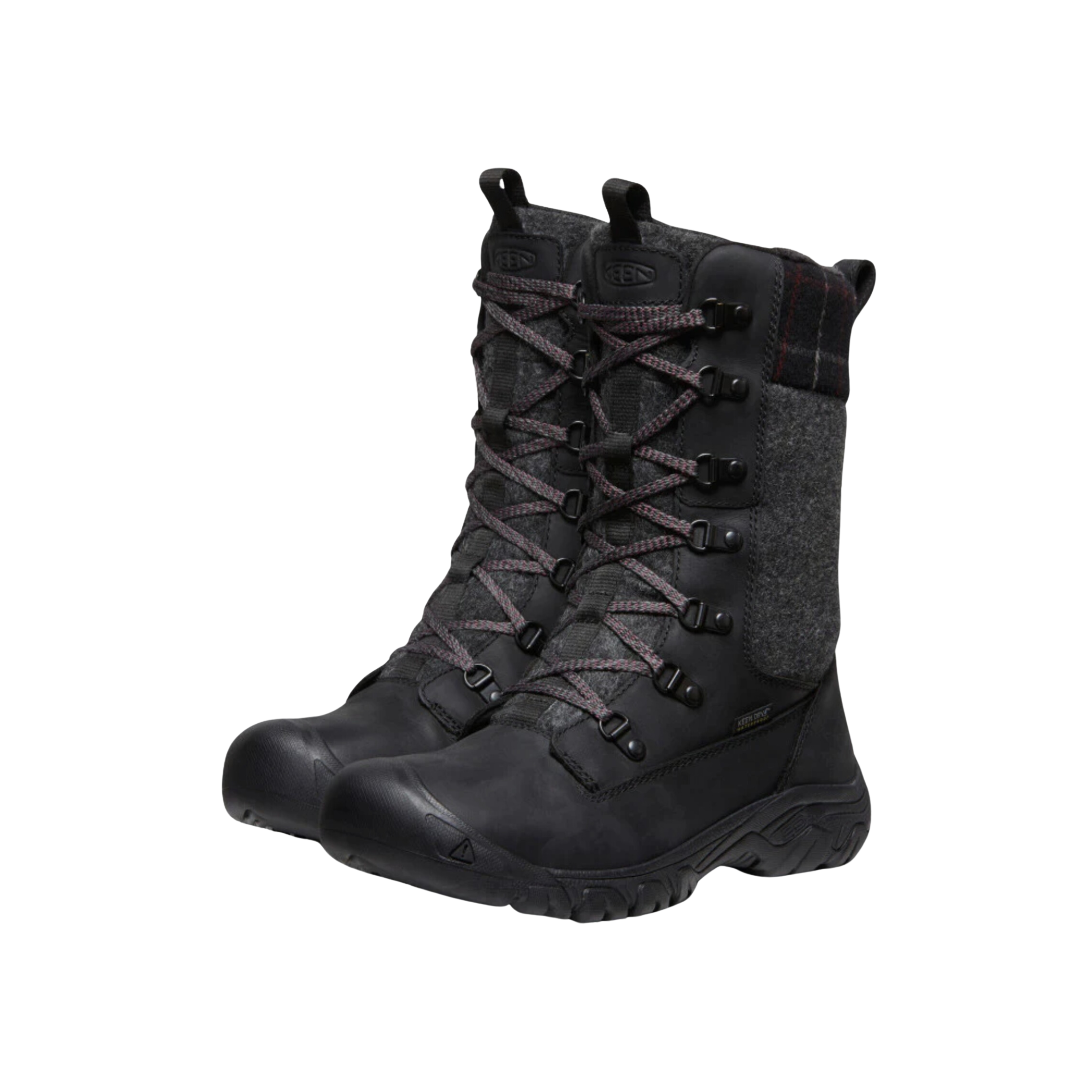 Women's Greta Tall Waterproof Boot - Black/Black Plaid (Regular Width)