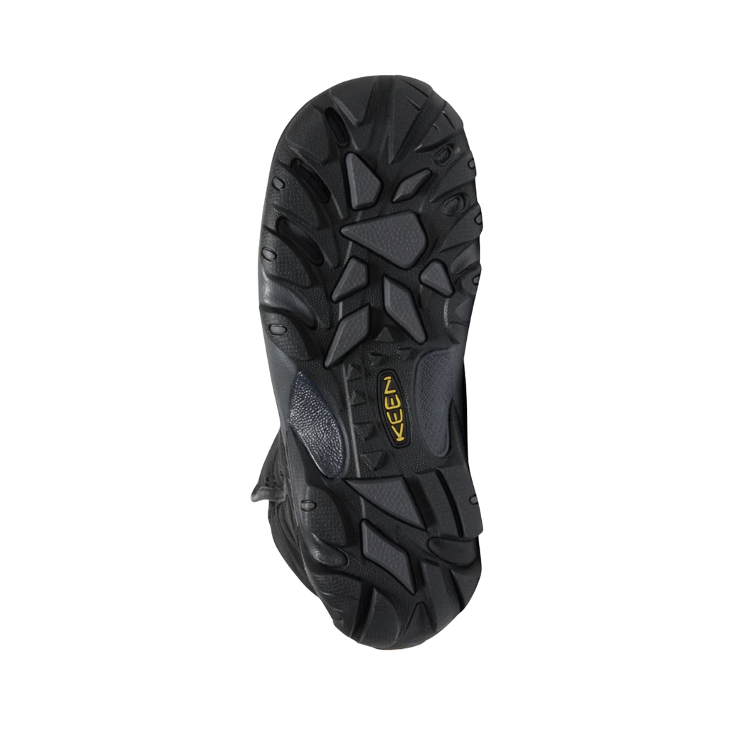 KEEN Women's Betty Waterproof Pull-On Boot outsole featuring non-marking rubber and multi-directional lugs designed to provide reliable traction on winter surfaces.