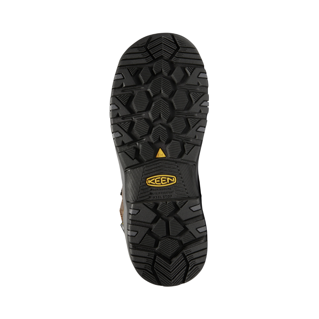 KEEN Women's Chicago 6-Inch Waterproof Work Boot outsole featuring slip- and oil-resistant rubber designed to provide reliable traction on challenging work surfaces.