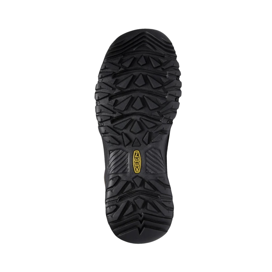 KEEN Men's Targhee III Slip-On outsole featuring non-marking rubber and multi-directional lugs for reliable traction on varied surfaces.