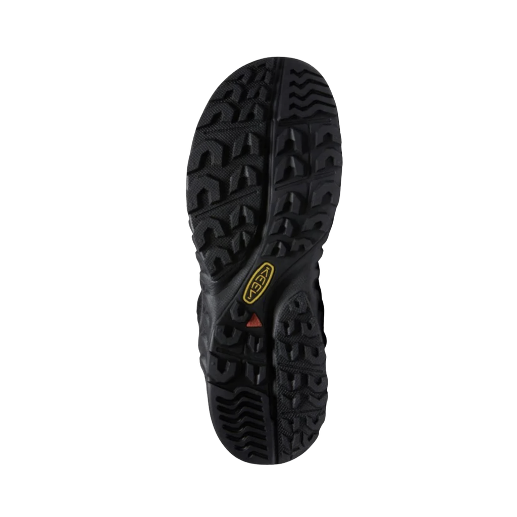 KEEN Men's Uneek NXIS Sandal outsole featuring durable rubber construction and traction designed to provide grip on varied surfaces.