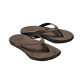 Side view of the Women’s Olukai ‘Aukai in Dark Java, showing the premium full-grain leather upper, contoured anatomical footbed, and water-resistant design.