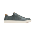 Side view of the Men’s Olukai Lae‘Ahi Li ‘Ili in Charcoal, highlighting the smooth full-grain leather upper, sleek silhouette, and Drop-In Heel® versatility for slip-on or traditional sneaker wear.
