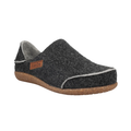 Side view of the Men’s Taos Convertawool in Charcoal, highlighting the natural wool upper, convertible heel design, and lightweight rubber outsole for indoor and outdoor comfort.