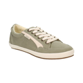 Side view of the Women’s Taos Shooting Star in Sage/Beige, highlighting the canvas and suede upper, classic lace-up design, and flexible rubber outsole for everyday comfort and traction.